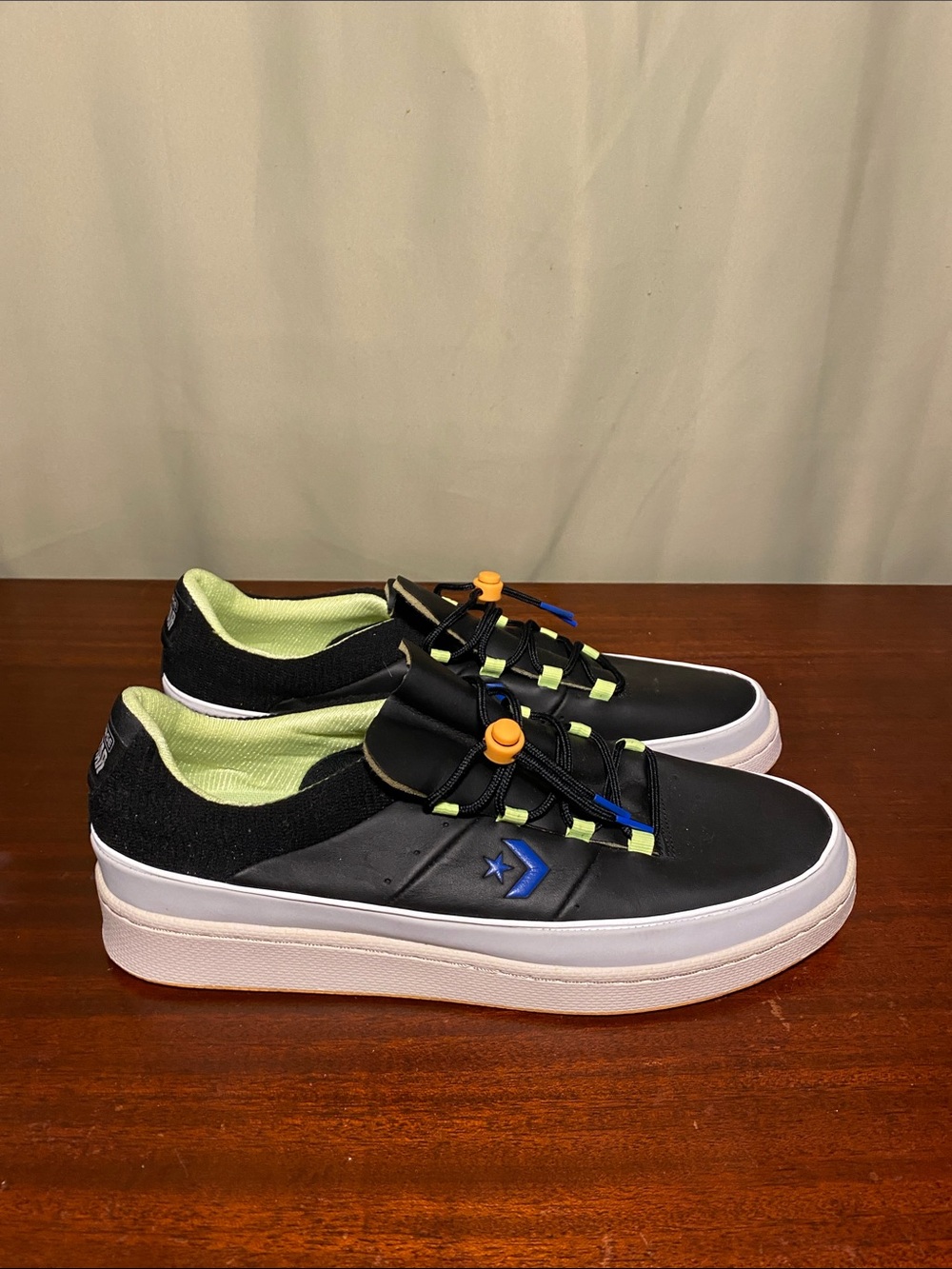 Converse Pro Leather Ox Stream Black/Neon Green Unisex Mens 11.5/Women’s 13